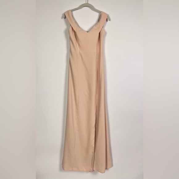 Dessy Collection- OFF-THE-SHOULDER CRISS CROSS BACK TRUMPET GOWN - Picture 4 of 13